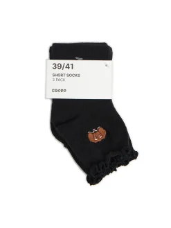 3 pack czarnych skarpet z jamnikami