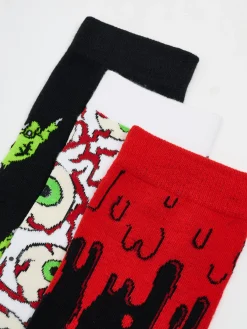 3 pack długich skarpet na Halloween