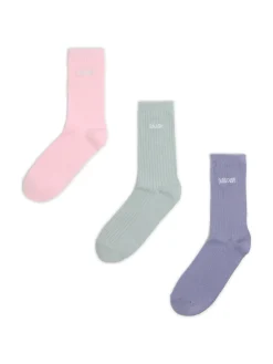 3 pack długich skarpet z haftem