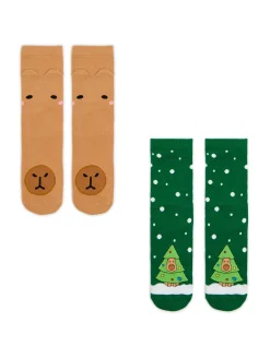 2 pack świątecznych skarpet z kapibarą