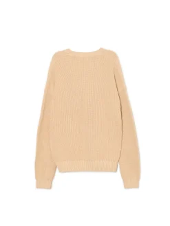 Żakardowy beżowy sweter