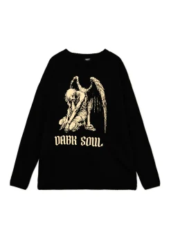 Żakardowy sweter z nadrukiem