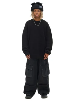 Żakardowy sweter ze strzępieniami