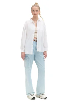 Bawełniana biała koszula oversize