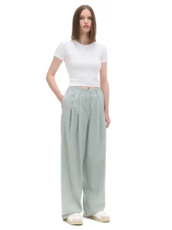 Bawełniane spodnie wide leg