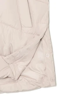 Beżowa kamizelka puffer z kapturem