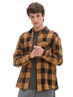 Beżowa koszula w kratę