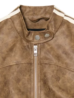 Beżowa kurtka biker