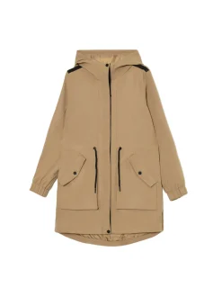Beżowa parka z kapturem
