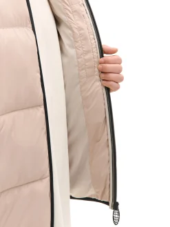 Beżowa pikowana kurtka puffer