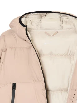 Beżowa pikowana kurtka puffer