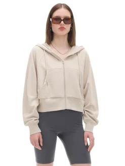 Beżowa rozpinana bluza z kapturem