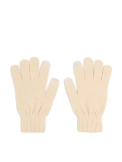 Beżowe dzianinowe rękawiczki