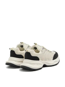 Beżowe sneakersy z odblaskowymi elementami