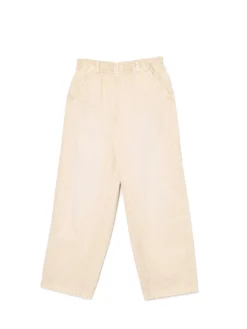 Beżowe spodnie baggy z wysokim stanem