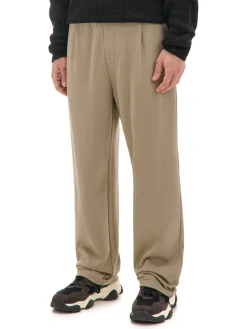 Beżowe spodnie z dżerseju