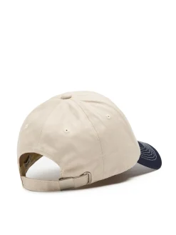 Beżowo-granatowa czapka z daszkem