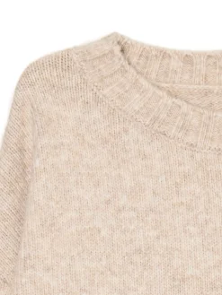 Beżowy gładki sweter