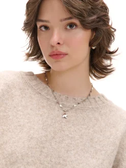 Beżowy gładki sweter