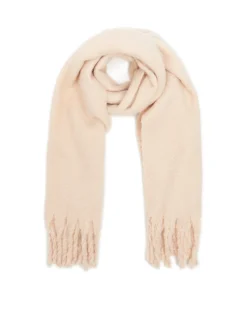 Beżowy szalik z frędzlami