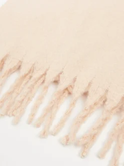 Beżowy szalik z frędzlami