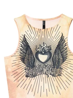 Beżowy top z efektem tie-dye