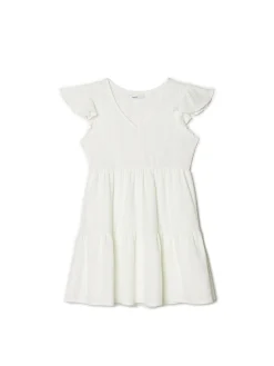 Biała ażurowa sukienka mini