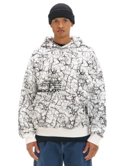 Biała bluza hoodie z nadrukiem all over