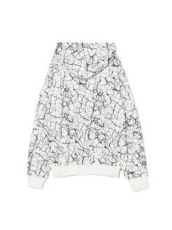 Biała bluza hoodie z nadrukiem all over