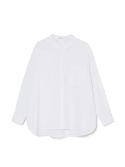 Biała koszula oversize z rustykalną strukturą