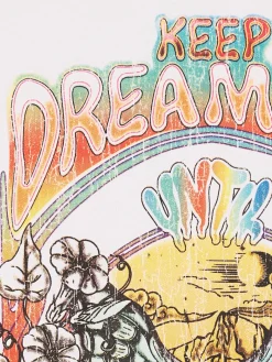 Biała koszulka z kolorowym nadrukiem UNISEX