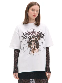 Biała koszulka z nadrukiem rzeźby UNISEX