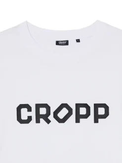 Biała koszulka z nadrukiem Cropp