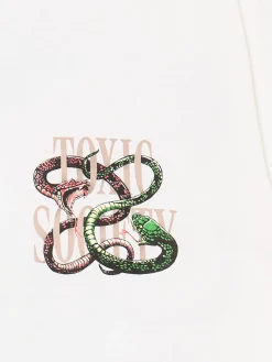 Biała koszulka z wężami
