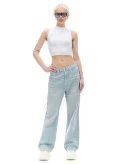 Biała koszulka ze stójką