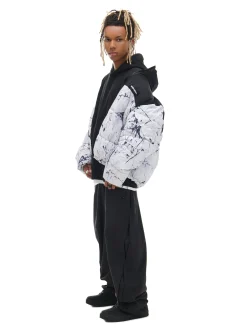 Biała kurtka puffer z nadrukiem