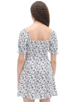 Biała sukienka mini w kwiaty