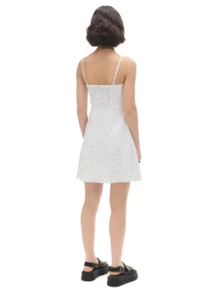 Biała sukienka w groszki