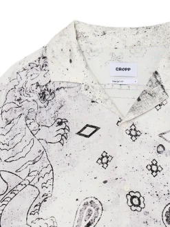 Biała wiskozowa koszula z nadrukiem