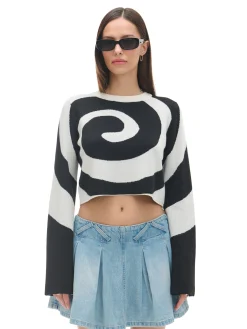 Biało-czarny sweter