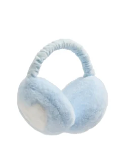 Błękitne ocieplane nauszniki z sercem