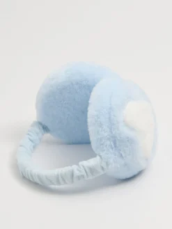 Błękitne ocieplane nauszniki z sercem