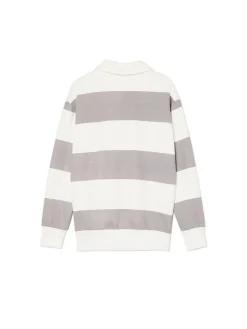 Bluza w szare paski z aplikacją