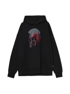 Bluza z aplikacją punkowej czaszki