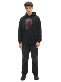 Bluza z aplikacją punkowej czaszki