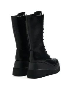 Botki z imitacji skóry na platformie