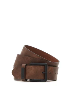 Brązowy pasek z imitacji skóry