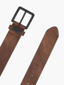 Brązowy pasek z imitacji skóry