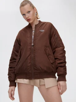 Ciemnobrązowa kurtka bomber