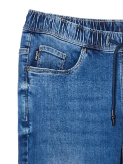 Ciemnoniebieskie jeansowe joggery